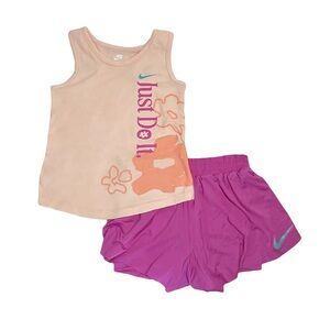 Nike Dri-FIT Little Kids' Wild Flower 2-Piece Tank Top and Mesh Shorts Set
